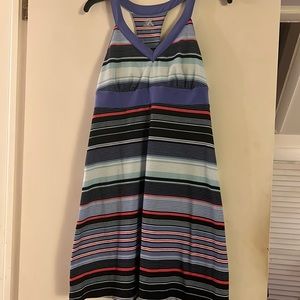 Sport racer back multicolor stripe dress